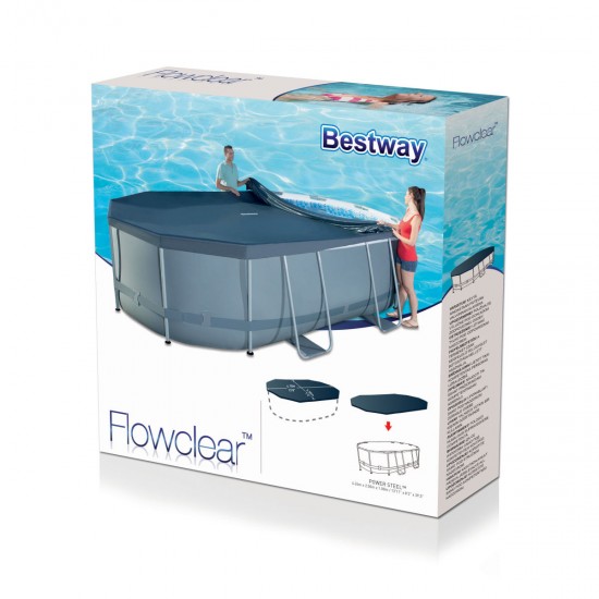 Bâche 4 saisons pour piscine ovale - L.424 x l.250 cm